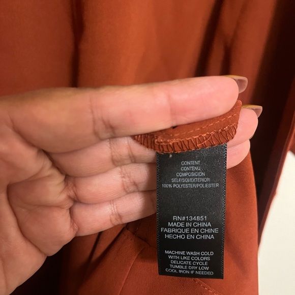 Rust Red Kimono Style Wrap Dress - Picture 6 of 6